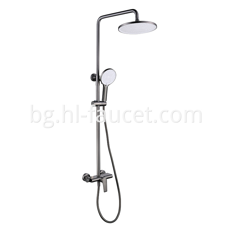 High End Gun Gray Rain Shower Head Set